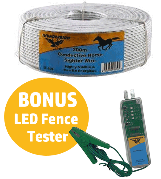 Thunderbird Conductive Horse Sighter wire 200m BONUS Offer