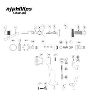 NJ Phillips  60mL Metal Cattle Drencher Service Kits